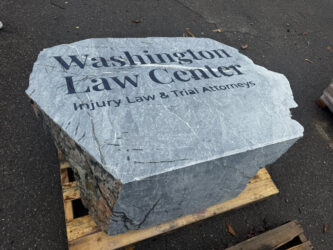 Custom Stone Etching for Business - Stone Business Signs - DeezRocks - Cle Elum, Washington and Clark Fork, Idaho