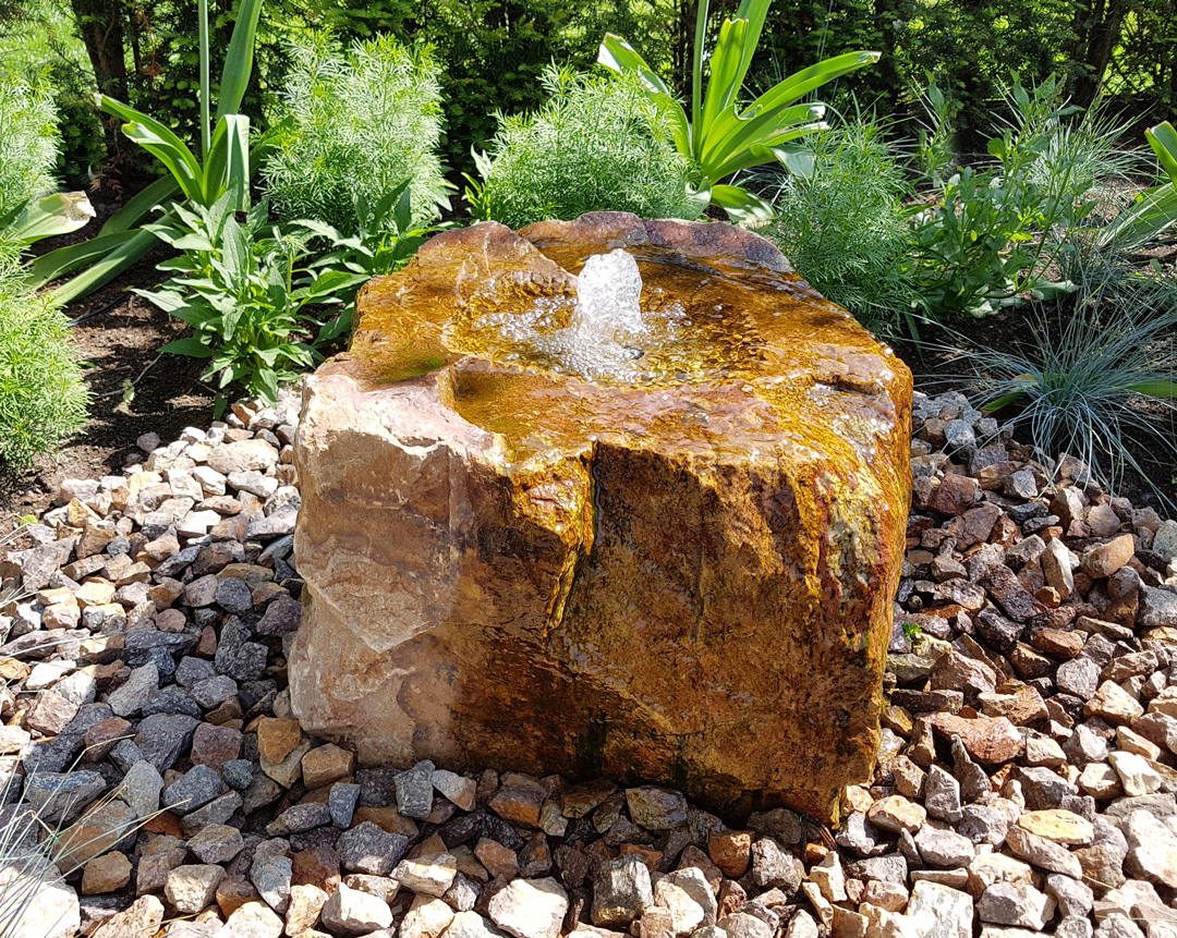 Custom stone water fountain design for garden - DeezRocks - High-end Stone and unique Landscape Rock Yards in Cle Elum, Washington and Clark Fork, Idaho