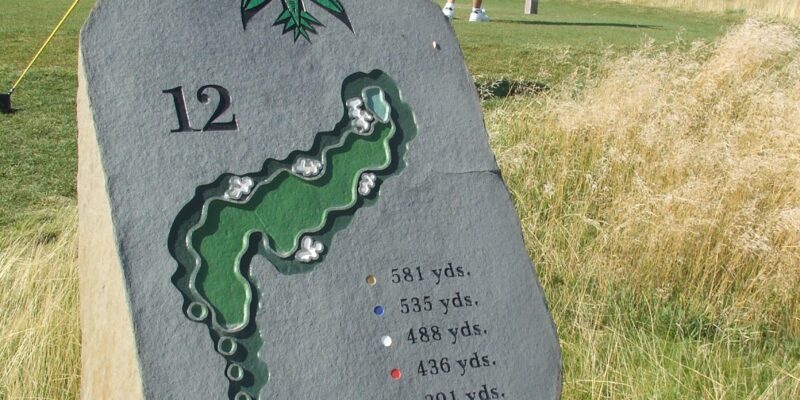 Custom Engraved Stone Sign for Golf Course - DeezRocks Basalt Natural Quality Stone - Cle Elum, Washington and Clark Fork, Idaho